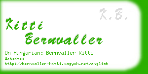 kitti bernvaller business card